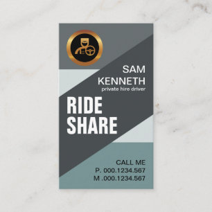 Slanting Grey Travel Roads Ride Share Business Card
