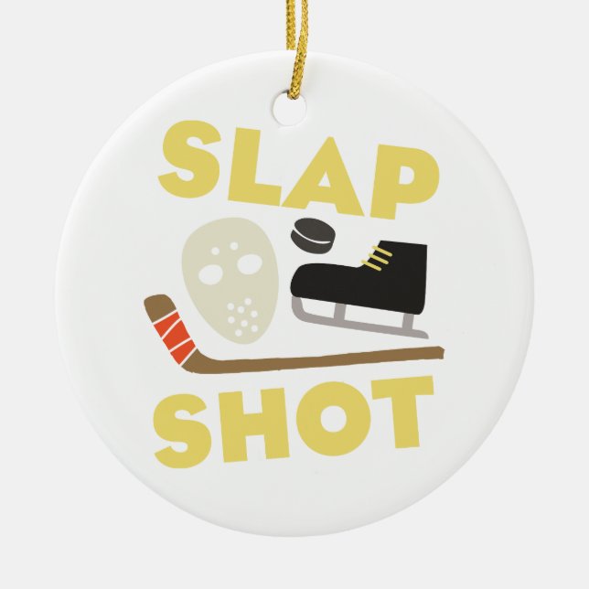 Slap Shot Ceramic Tree Decoration (Front)