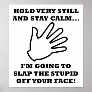 Slap the Stupid Off Funny Poster