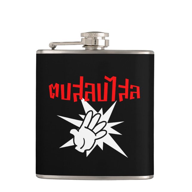 Slap You Silly ☆ Dop Salop Salai in Thai Script ☆ Hip Flask (Front)