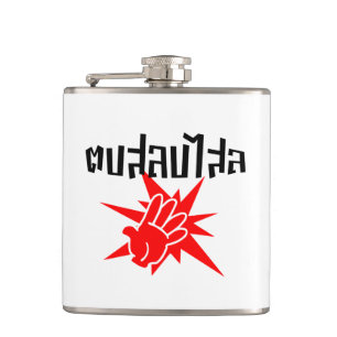 Slap You Silly ☆ Dop Salop Salai in Thai Script ☆ Hip Flask