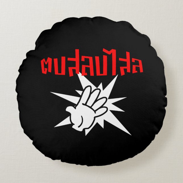 Slap You Silly ☆ Dop Salop Salai in Thai Script ☆ Round Cushion (Front)