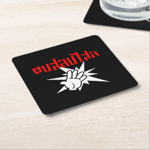 Slap You Silly ☆ Dop Salop Salai in Thai Script ☆ Square Paper Coaster