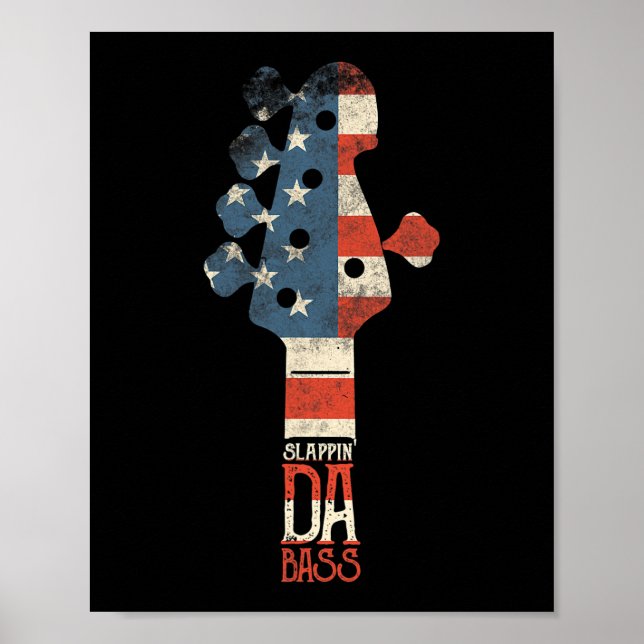 Slappin Da Bass Guitar Player T Shirt for Musician Poster (Front)