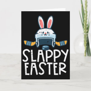 Slappy Easter Ice Hockey Helmet Bunny Men Boys Kid Card