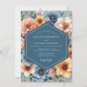 Slate Amber Harvest Wedding Invitation