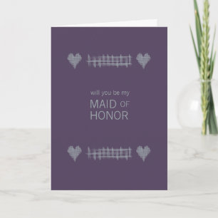 Slate and Indigo Be My Maid of Honour Card