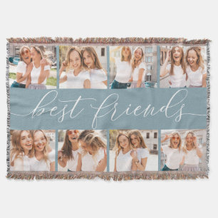 Slate Best Friends Photo Collage Throw Blanket