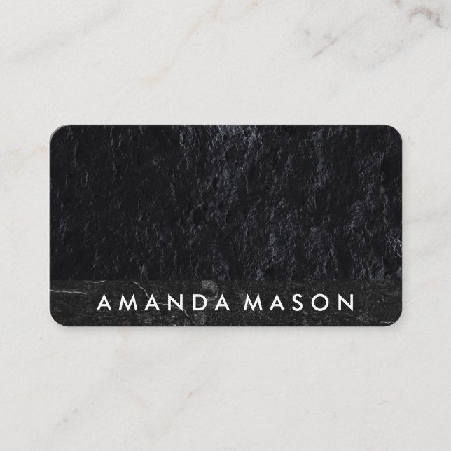 Slate Black Rock | Interior Designer Business Card (Front)