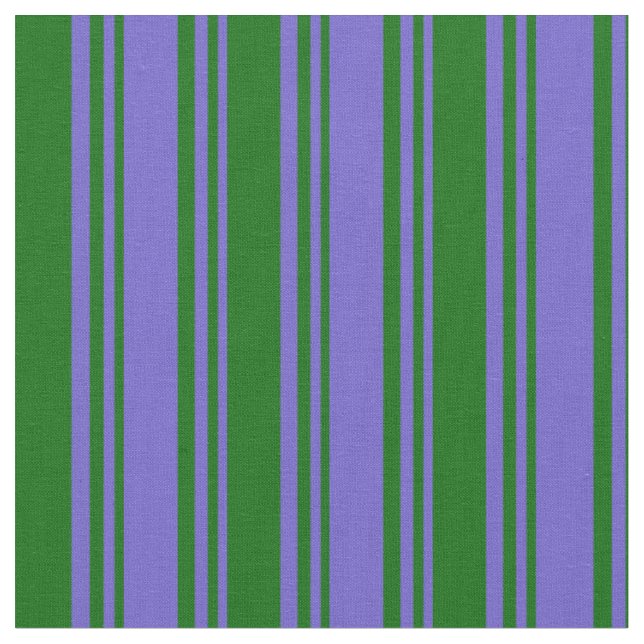 Slate Blue and Dark Green Coloured Stripes Fabric (Close Up)