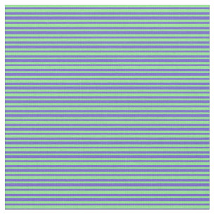 Slate Blue and Light Green Pattern of Stripes Fabric