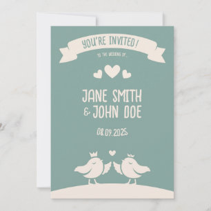 Slate Blue Bird Song Invitation