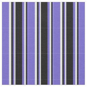 Slate Blue, Black & Mint Cream Coloured Pattern Fabric
