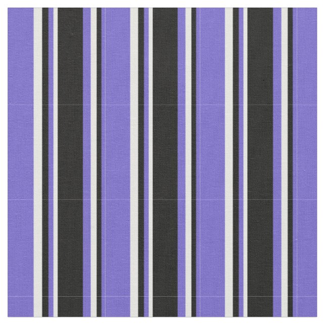 Slate Blue, Black & Mint Cream Coloured Pattern Fabric (Close Up)