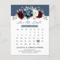 Slate Blue Burgundy White Ivory Floral Wedding  Po