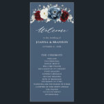 Slate Blue Burgundy White Ivory Floral Wedding  Pr Programme<br><div class="desc">Slate,  Burgundy,  White ivory themed floral wedding program featuring elegant bouquet of burgundy,  slate,  dusty blue,  ivory roses and peony flowers and dusty green eucalyptus leaves. Please contact me for any help in customisation or if you need any other product</div>