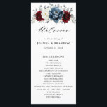 Slate Blue Burgundy White Ivory Floral Wedding  Programme<br><div class="desc">Slate,  Burgundy,  White ivory themed floral wedding program featuring elegant bouquet of burgundy,  slate,  dusty blue,  ivory roses and peony flowers and dusty green eucalyptus leaves. Please contact me for any help in customisation or if you need any other product</div>