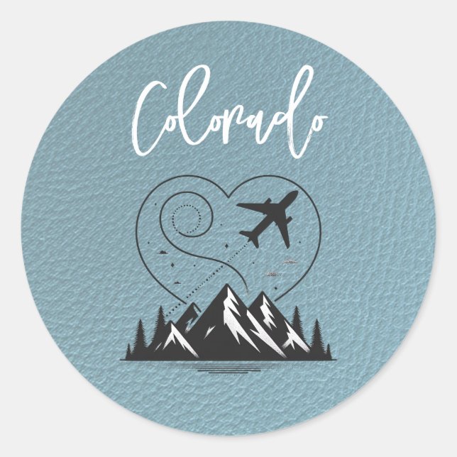 Slate Blue Colorado Passport  Classic Round Sticker (Front)