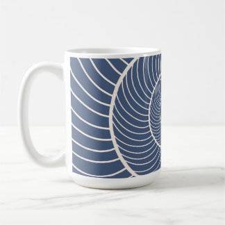 Slate blue cream spiral snail fibonacci  coffee mu mug