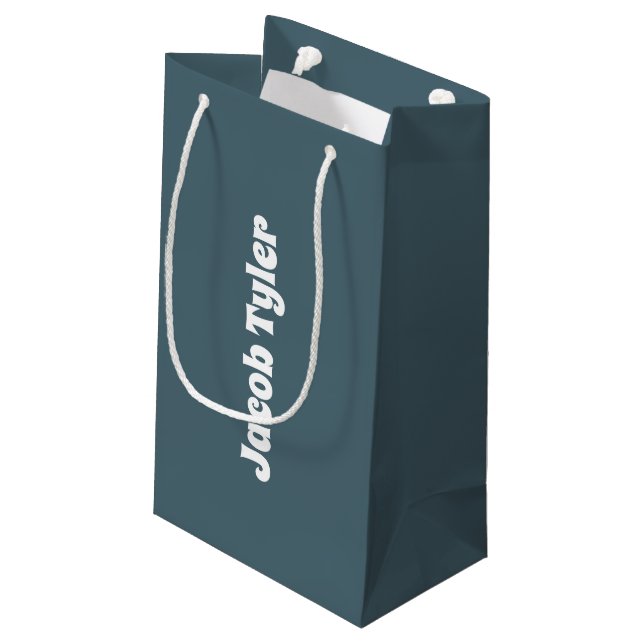 Slate Blue Customisable Gift Bag (Back Angled)