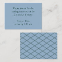 Slate Blue Diamonds Temple Sealing Invitation