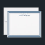 Slate Blue & Dusty Blue Frame Men's Stationery Card<br><div class="desc">This design features a 2-colour frame border with space for a name. Click the customise button if you would like to move/scale the images and further modify the text! Variations of this design, additional colours, as well as coordinating products are available in our shop, zazzle.com/store/doodlelulu. Contact us if you need...</div>
