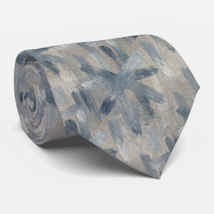 Slate Blue Faux Silk Abstract Designer Style Tie