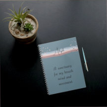 Slate Blue Minimalist Boho Personalised Meditation