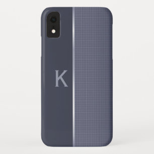 Slate Blue Monogrammed iPhone XS Case