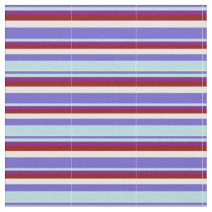 Slate Blue, Powder Blue, Purple, Red & Mint Cream Fabric