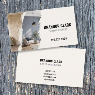 Slate Blue Room Before After Design Painting Business Card