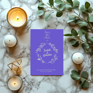 Slate Blue & Silver Diamond Save the Date Wedding Invitation