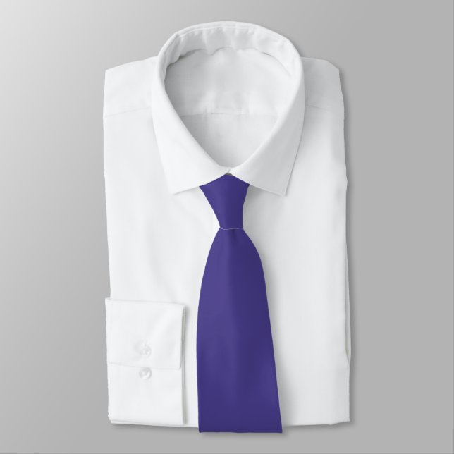 Slate Blue Solid Color Background Tie (Tied)