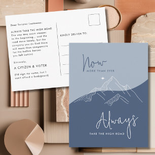 Slate Blue Take the High Road for Senators Postcard