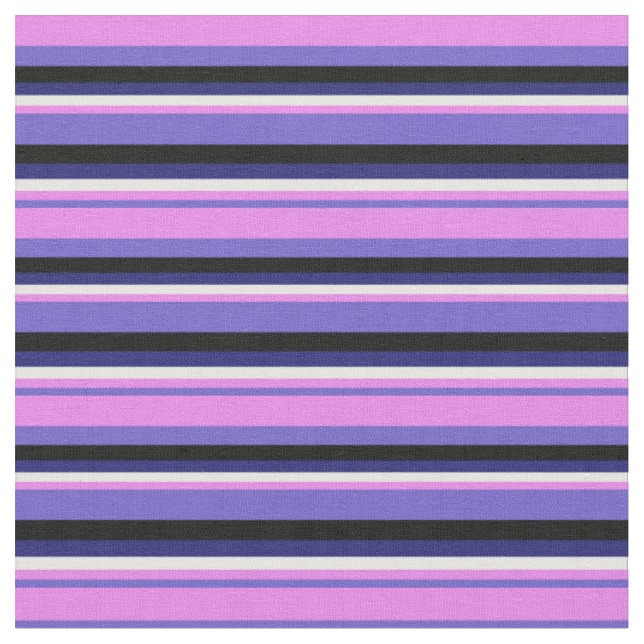 Slate Blue, Violet, White, Midnight Blue & Black Fabric (Close Up)
