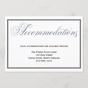 Slate Blue Wedding Accommodations Card