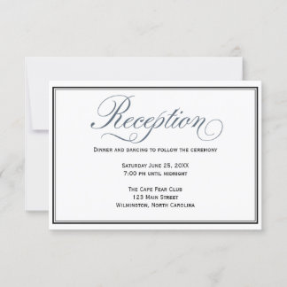 Slate Blue Wedding Reception Enclosure Card