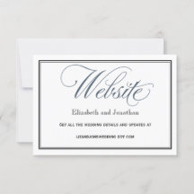 Slate Blue Wedding Website Enclosure Card