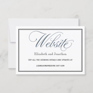Slate Blue Wedding Website Enclosure Card