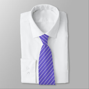 Slate Blue with Ivory White Pinstripes Tie