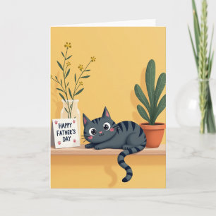 Slate Cat Fathers Day Card