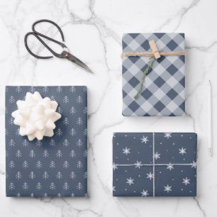 Slate   Coordinating Holiday Pattern Wrapping Paper Sheet