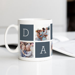 Slate   Custom Daddy 5 Photo Collage Coffee Mug