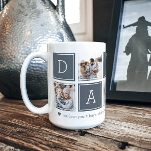 Slate   Custom Daddy 5 Photo Colorblock Collage Coffee Mug