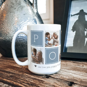 Slate   Custom Poppy 5 Photo Colorblock Collage Coffee Mug