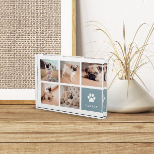 Slate   Dog Pawprint Collage Photo Block