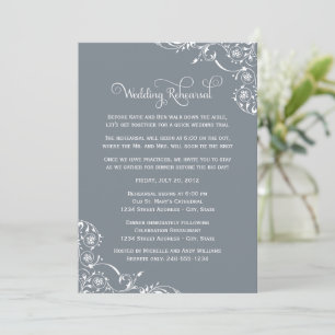 Slate Flourish Wedding Rehearsal Invitation