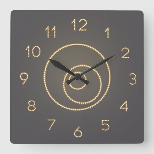 slate gem square wall clock (Front)