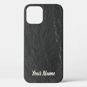 Slate glittering Background black Shale texture iPhone 12 Pro Case