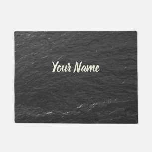 Slate glittering Background black Shale texture Doormat